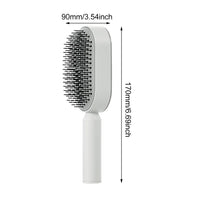 Lam-lord Self Cleaning Hair Brush for Women, Detangling Hair Brush Soft Hairbrush Anti Static Air Cushion Massage Hair Comb for Women Long Short Wavy Straight Hair(White)