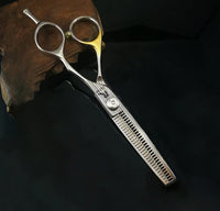 Hair Thinning Scissors Cutting Teeth Shears Professional Barber ROMONIX Hairdressing Texturizing Salon Razor Edge Scissor Japanese Stainless Steel with Detachable Finger Ring 6" inch