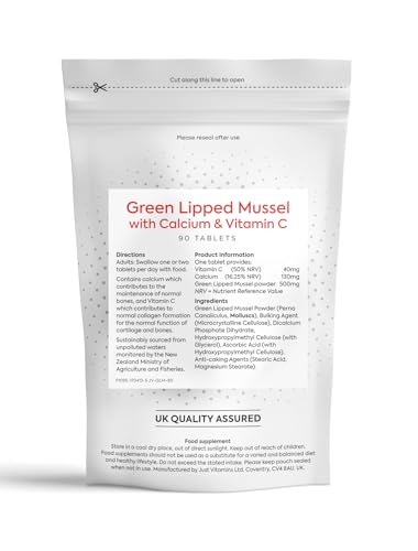 Just Vitamins Green Lipped Mussel Extract 500mg 90 Capsules
