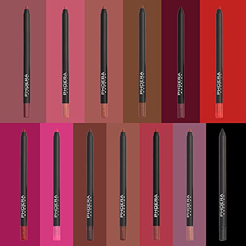 Phoera AQUAPURITY PHOERA® Lip Liner and Eye Liner 3Pcs Set, Long Lasting Eyeliner Pencil, Matte Lip Liner Pencil Set, Easy To Colour, Waterproof Shaping Lip Liner Set for Women and Girls (K03)
