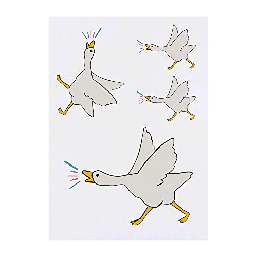 Azeeda 4 x 'Trans Pride Goose' Temporary Tattoos - Water Resistant, Skin-Safe, Non-Toxic Transfers, Mixed Sizes (TO00051443)
