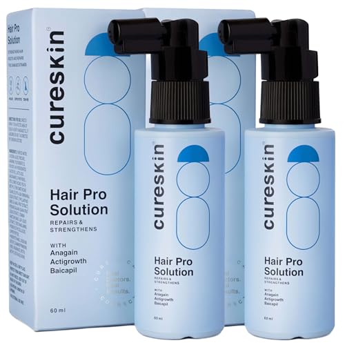 Cureskin Hair Pro Solution | Hair Growth Serum with Anagain, Actigrowth, and Baicapil | Strengthen, Repair & Nourish Hair, 60 ml (Pack of 2)
