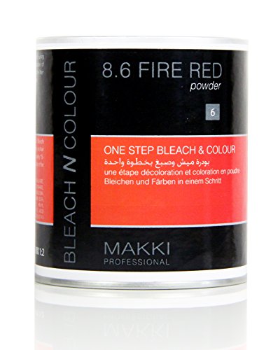 MAKKI Professional Bleach and Colour 1 Step Hair Colour Fire Red 8.6