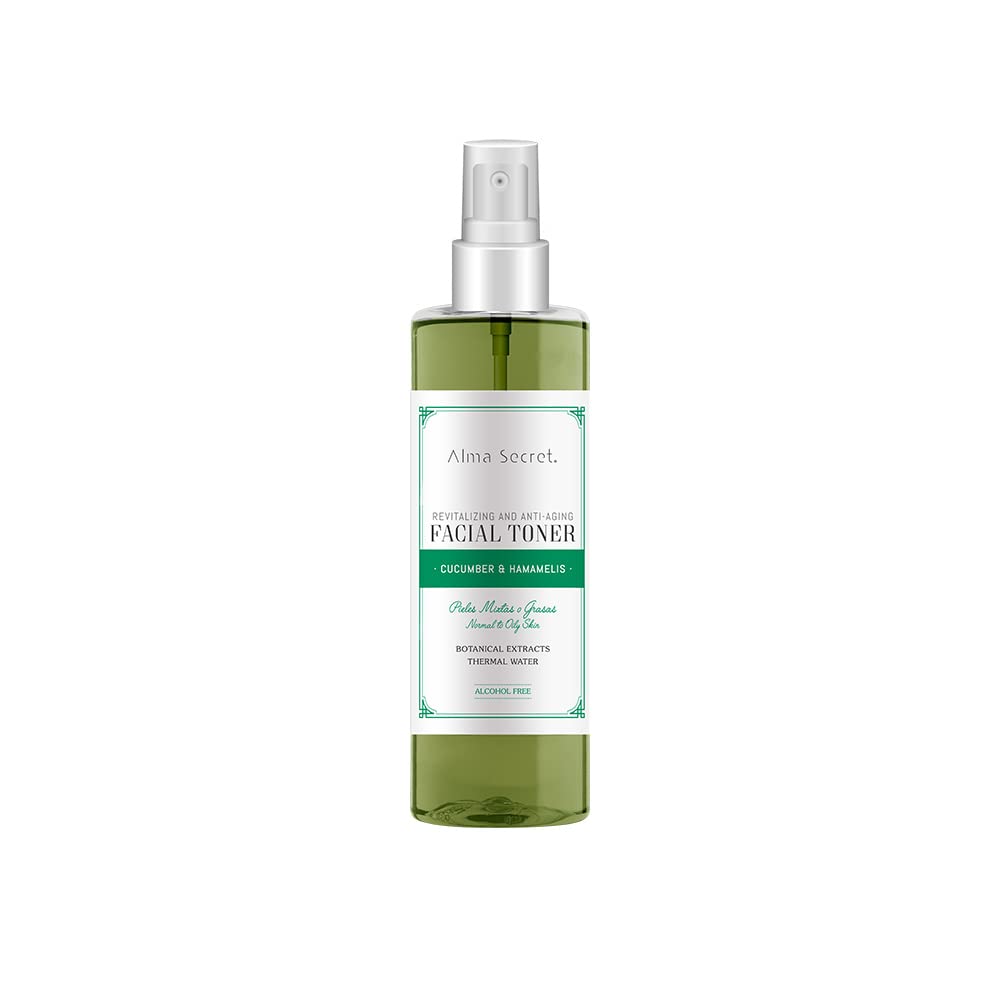 ALMA SECRET Facial Toner revitalizante y antiedad con Pepino & hammamelis 200 ml