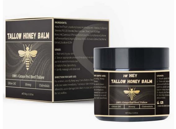 IZBEAUVO Beef Tallow Balm with Raw Honey, Moisturising Cream