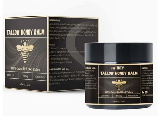 IZBEAUVO Beef Tallow Balm with Raw Honey, Moisturising Cream