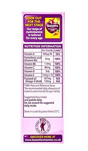 Bassett's 2 X Bassetts 3-6 Years Old Kids Blackcurrant and Apple Flavour Multivitamins Chewies - Pack of 30