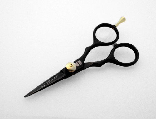 Sanguine Professional Hairdressing Scissors 4.5 inch, Black, Small Japanese Style Hair Cutting Scissors - Presentation Case