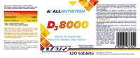 ALLNUTRITION D3 8000 Vitamin D Complex - Vitamin D Tablets – Vegetarian Supplements – Vitamins for Women & Men – Immune System Booster – Vitamin D and Calcium – 120 Tabs