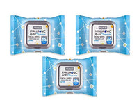 Hyaluronic Acid Skin Renewing Facial Wipes with Chamomile for Cleansing and Moisturising Sensitive and All Skin Types 30 Wipes (3 Pack - Total 90 Wipes)