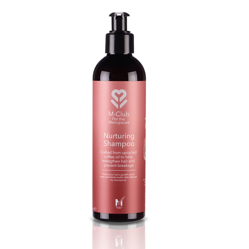 M-Club Menopause Shampoo for Women Strengthens & Hydrates Menopause Hair – Made From Upcycled Coffee Oil this Shampoo for Menopausal Hair aids Scalp & Follicle Health - Vegan Eco Formula - 250ml