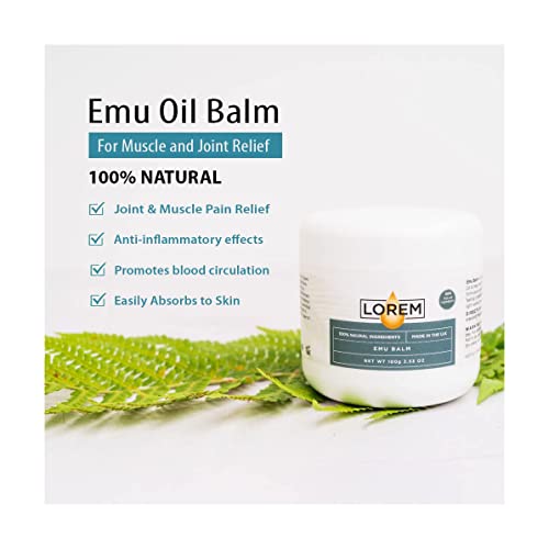 Lorem Emu Oil Balm for Muscle and Joint Relief, 100g