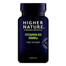 HIGHER NATURE Higher Nature - High Strength - Vitamin D3 2000iu - Immune System Support - Bone & Muscle Support - Vegetarian Friendly - 60 Capsules