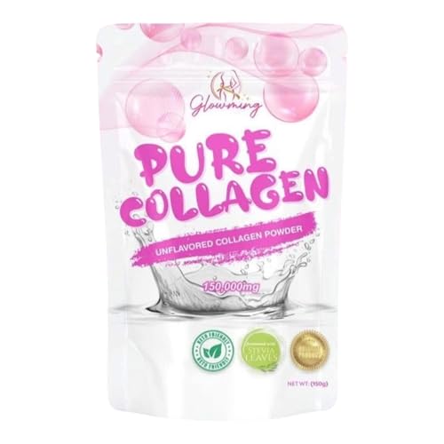 Glowming Pure Collagen Powder Unflavoured 150g | 150,000mg Premium Marine Collagen | Supports Healthy Skin, Hair & Joints | Easy Mix, Halal Certified
