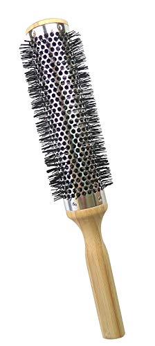Tredoni 60mm Round Long Round Thermal Hairbrush - Blow-Dry Aluminium Barrel, Lightweight Bamboo Handle (60 mm)