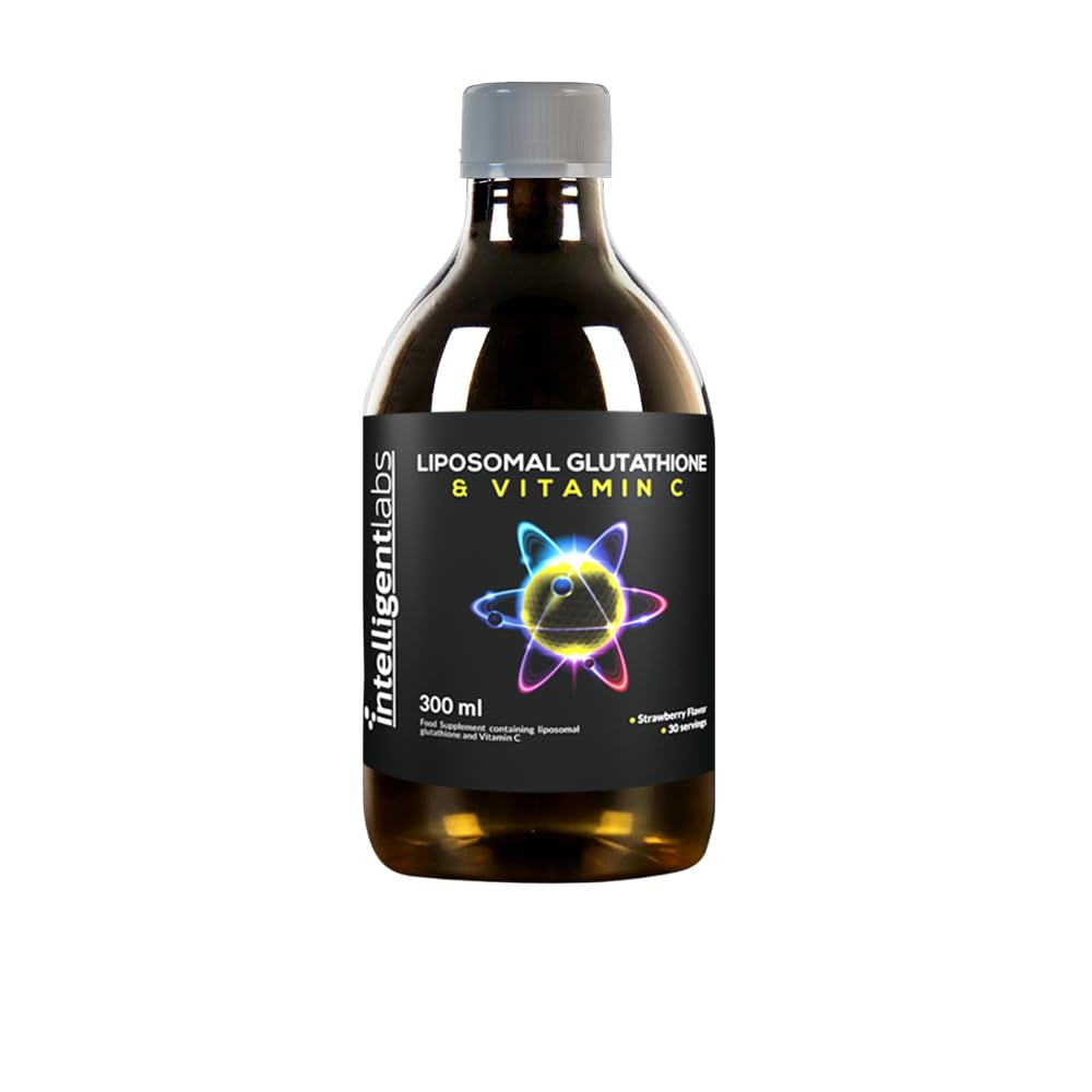 Intelligent Labs Liposomal Glutathione + Vitamin C, Advanced Liquid Antioxidant Formula, 500 mg Reduced L-Glutathione + 1000 mg Vitamin C per Serving, 30 Servings, Soy Free