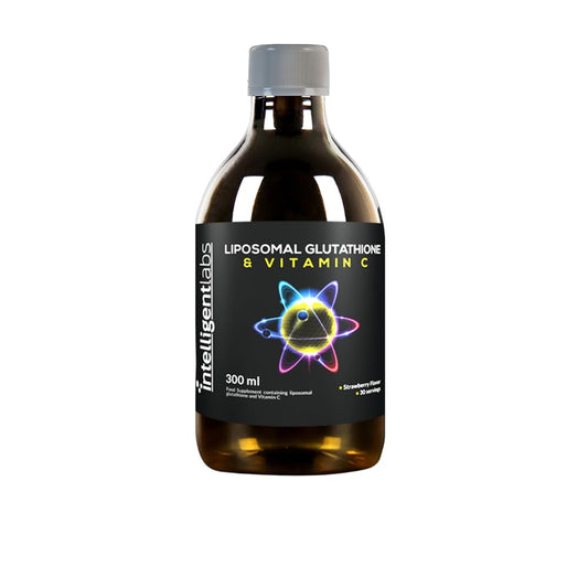 Intelligent Labs Liposomal Glutathione + Vitamin C, Advanced Liquid Antioxidant Formula, 500 mg Reduced L-Glutathione + 1000 mg Vitamin C per Serving, 30 Servings, Soy Free