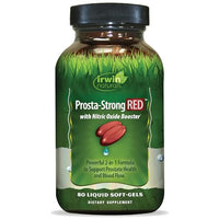 Irwin Naturals Prosta-Strong RED with Nitric Oxide Boosters - Prostate Health Support - Saw Palmetto, Lycopene, Pumpkin Seed & More - 80 Liquid Softgels