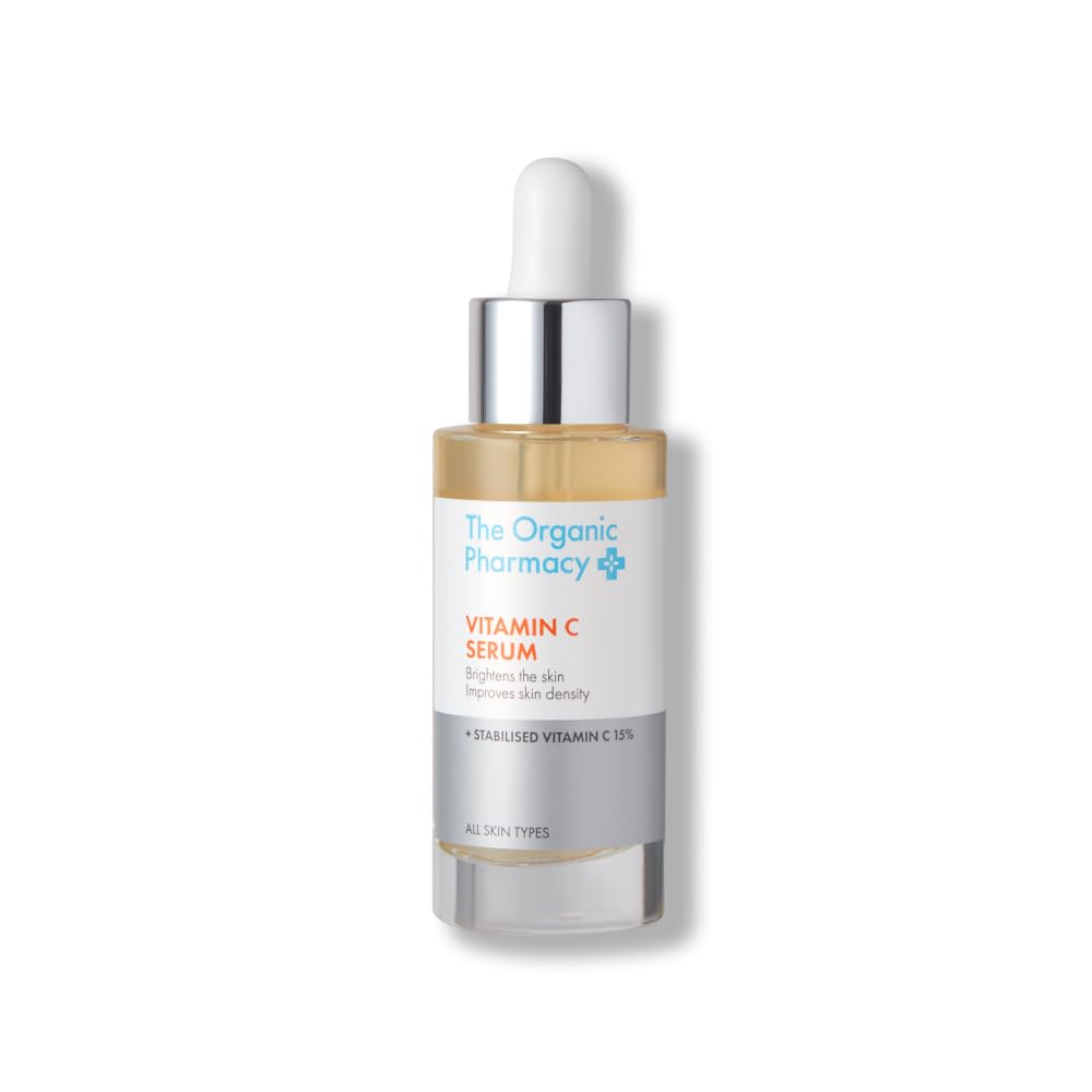 The Organic Pharmacy Vitamin C Serum 30ml - 15% Stabilised Vitamin C, Brightens and Moisturises skin, Anti-aging, 58.7% Organic, 86.3% Natural
