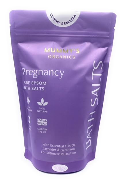 Mummy's Organics Ltd Mummy's Organics Pregnancy Epsom Bath Salts | Relaxing Lavender & Geranium Essential Oil Blend | Magnesium-Rich for Muscle Relief | Nurturing Self-Care Ritual | Made by Midwives | Eco-Friendly | 750g