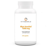 Vita World Myo-Inositol - High-dose inositol 1000mg (120 Vegan Capsules) l Important Messenger Substance for Cell Metabolism l Without unwanted additives, Gluten/Lactose Free