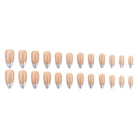 mgmxbsth Mgmxbsth 24Pcs Almond Fake Nails,Sliver Press on Nails,Frech Style Glossy Fake Nails, Stick on Nails with Designs Stick for Women and Girls (Casual)