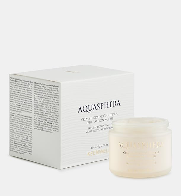 Keenwell Aquasphera Triple Action Night Cream for Women - Hydrating Moisturiser Night Cream for Nourished & Refreshed Skin - Supports Skin's Natural Health & Prevents Dryness for Face & Neck - 80ml