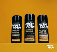nishman NISHMAN Hair Fibres, Light Brown, 21g | Hair Building Keratin Fiber | Hair Powder for Thinning Hair | Hair loss Concealer for Women & MeN