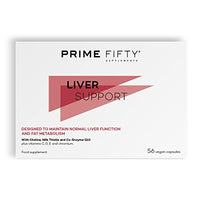 Prime Fifty Liver Support Supplements – 56 Vegan Capsules – Choline & Milk Thistle Supplements with Co-Enzyme Q10, Vitamins C, D, E & Chromium – Liver Supplements Developed for Over 50s