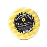 Emily Victoria Triple Butter Soap Sponge - Amaretto Nog Sweet & Nutty Scent 200g