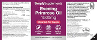 Simply Supplements Evening Primrose Oil 500mg | 180 Capsules | Cold Pressed Soft Gel Capsules | Contains Rich Concentrations of Gamma Linolenic Acid (GLA)