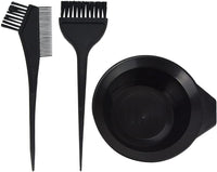 Generic Hair Dye Set (3 Pcs) Hair Dye Set Colouring Tint Tool Brush Kit Double-Sided Comb Brush with Mixing Bowl Hairdressing & Highlighting Home Accessories for Men Women & Girls