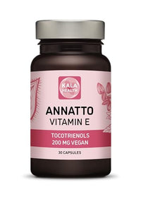 Annatto Tocotrienols Vegan Kala Health Vitamin E Supplements, Tocopherol Free, Eannatto Capsules Without PAH's and contaminants - Improved from Deltagold - 200mg - Non-GMO & Antioxidant (30)