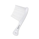 Majestik+ Afro Comb Infused With Coconut Oil - Wide Tooth Rake Hair Comb for Type 3A to 4C, Thick & Curly Hair in White