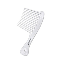 Majestik+ Afro Comb Infused With Coconut Oil - Wide Tooth Rake Hair Comb for Type 3A to 4C, Thick & Curly Hair in White