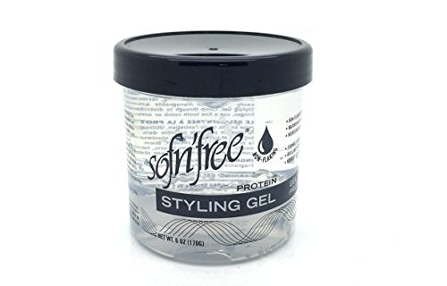 SOF N' FREE Sofn'free Protein Styling Gel, Non flaky formula for firm styling control when setting, wrapping or moulding, perfect waves sets and controlling curly hair, 170 g, Clear, Pack 1
