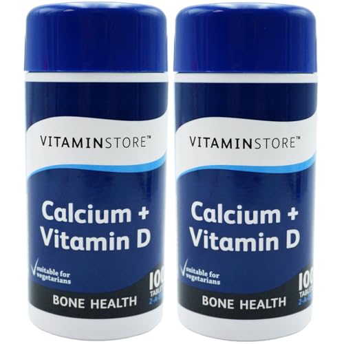 AA Merchant 2 x Calcium & Vitamin D Tablets, 200 Tablets – High Strength Supplement for Bone Health, Immune Support & Muscle Function – Vegetarian, Easy-to-Swallow – Essential Daily Calcium and Vitamin D3.