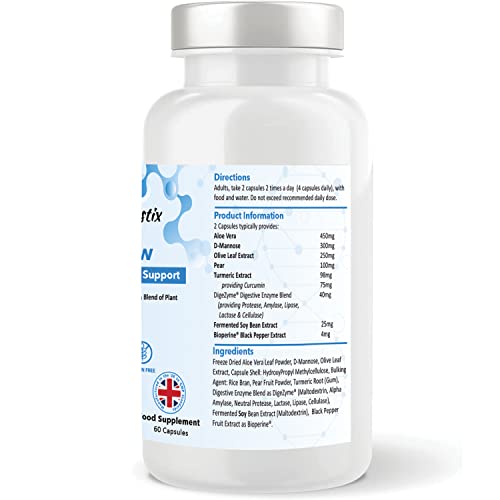 Pharmanostix UT Flow Urinary 60 Capsules - Bladder Biofilm Support- D-Mannose, Digestive Enzymes and Selected Botanicals for Systemic Urinary, Bladder Wall and Immune Support
