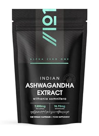 ALPHA01 Ashwagandha Extract 7500mg - Potent 5% Withanolides (18.75mg) - Made with BioPerine® Black Pepper for Higher Bioavailability - 120 Vegan Capsules