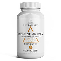 Life Balance Digestive Enzymes - Advanced Intolerance Formula - for Gluten, Casein & Lactose Intolerances - 120 Pullulan Capsules - Vegan - UK Made - No Additives (120 Capsule Bottle)