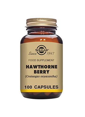 Solgar Hawthorne Berry Vegetable Capsules - Pack of 100 - Powdered Extract - Vegan, Vegetarian, Kosher