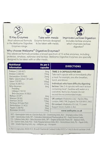Vitabiotics Probiotis Wellzyme Digestive Enzymes Advanced Formula