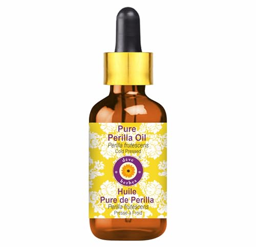Deve Herbes Pure Perilla Oil (Perilla frutescens) Non-Sticky | Non-Greasy | for Skin, Hair, Massage & DIY Use 30ml with Glass Dropper