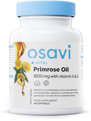 Osavi Primrose Oil with Vitamin A & E, 1800mg - 60 softgels