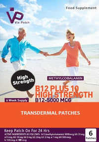 VIE Vie Healthcare Vitamin B12 Plus 10 High Strength Transdermal Patches, 6 Transdermal Patches
