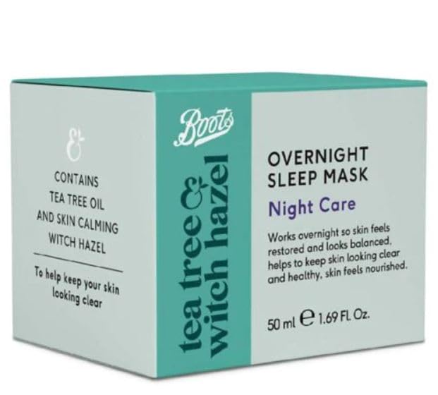 Boots - Tea Tree & Witch Hazel Overnight Sleep Mask | Night Care | 70mL [Imperfect Box]