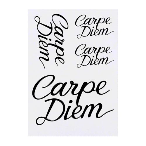 Azeeda 4 x 'Carpe Diem' Temporary Tattoos - Water Resistant, Skin-Safe, Non-Toxic Transfers, Mixed Sizes (TO00081170)