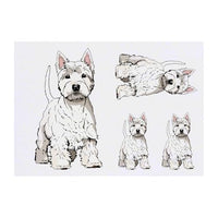 Azeeda 4 x 'Proud Westie Dog' Temporary Tattoos - Water Resistant, Skin-Safe, Non-Toxic Transfers, Mixed Sizes (TO00074528)