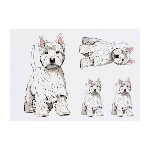 Azeeda 4 x 'Proud Westie Dog' Temporary Tattoos - Water Resistant, Skin-Safe, Non-Toxic Transfers, Mixed Sizes (TO00074528)