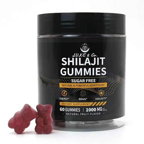 Luke & Co. Shilajit Gummies – Sugar-Free, 1000mg, Natural Fruit Flavor